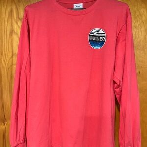 Red Long Sleeve Shirt with Beach Logo